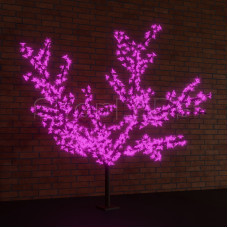 Светодиодное дерево "Сакура", высота 1,5м, диаметр кроны 1,8м, фиолетовые светодиоды, IP 54, понижающий трансформатор в комплекте, NEON-NIGHT, SL531-106